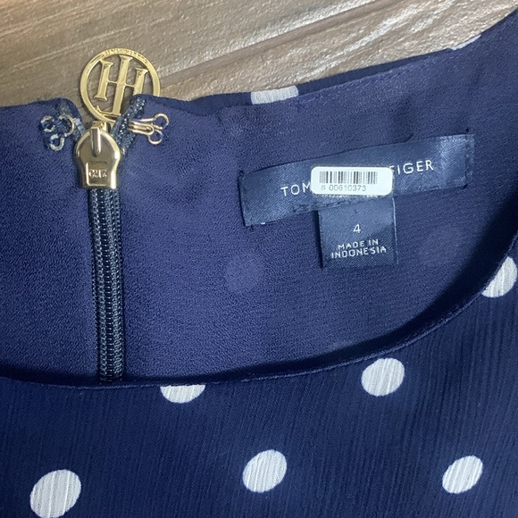 Tommy Hilfiger Dress sz 4 Navy with Polka Dots - Picture 4 of 9